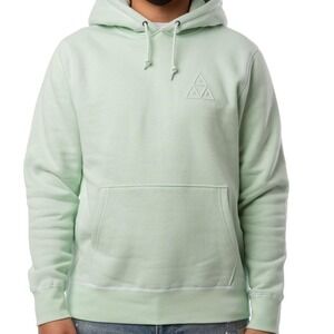 HUF Light Mint Green Loong Sleeve Kangaroo Pocket Embossed Hoodie Size Medium